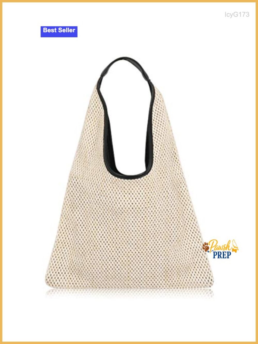 Hand-Woven Straw Shoulder Bag Boho Black Leather Top Handle Tote Retro Summer
